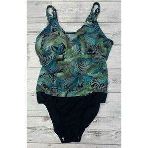 Ceeb Swimsuit One Piece Womens 10 Multicolor Tropical Floral Beach Vibes 80s 90s